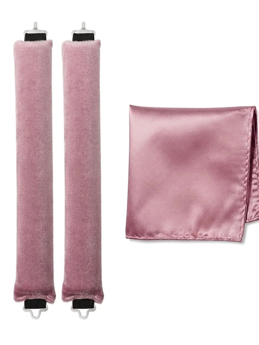 Heatless Hair Curler Rods Set 2Pcs Velvet Foam Hair Rollers and Satin Hair Scarf